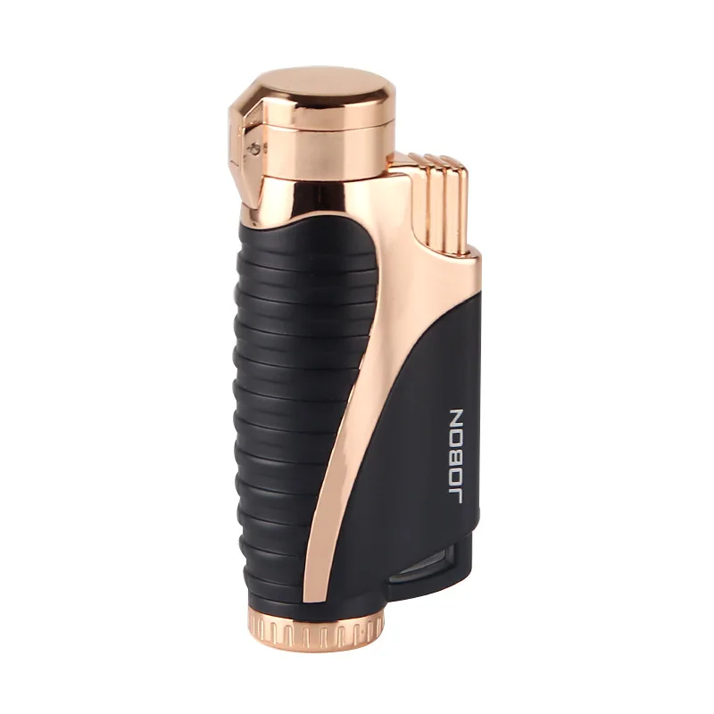 

New Pipe Butane Jet Gas Lighter Cigar Torch Turbo Lighter 3 Nozzles Fire Windproof Spray Gun Metal 1300 C NO GAS