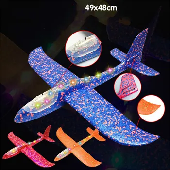 

LED Night Hand Throwing Glider Planes Toys For Children Foam Hand Throw Airplane Model Outdoor Launch LED Glider Plane Gift Toy