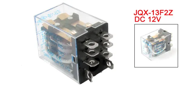 8 Pin Terminals AC240V DC28V 10A Contact DC12V Coil Power Relay JQX-13F2Z