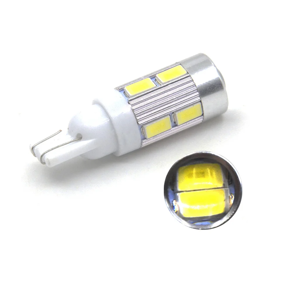 

10PCS T10 W5W 194 168 10 SMD 5730 LED Light Wedge Light BulbLicense Plate Lamp LED Width Lights 12V