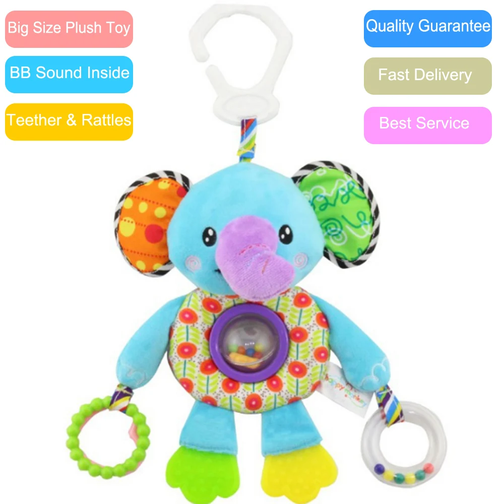 Besar Lucu Kartun Monyet Hewan Lonceng Tangan Bayi Mainan