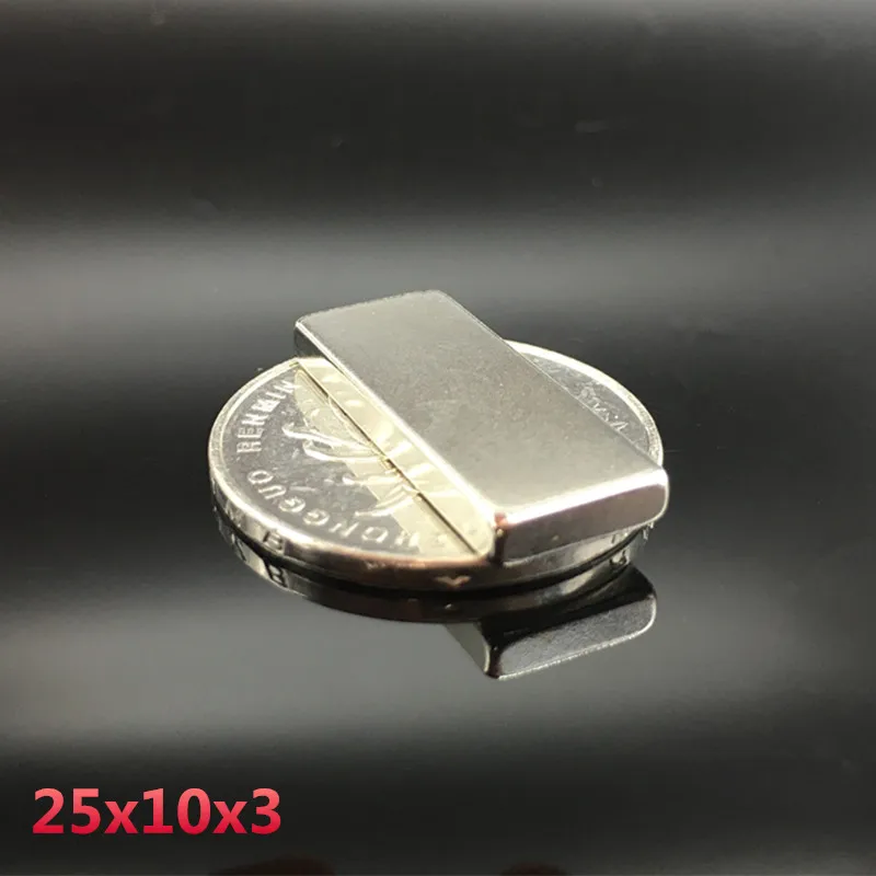 

10pcs magnet 25x10x3 mm Strong Rare Earth Block square Neodymium 25mmx10mmx3mm Permanent magnets 25x10x3 mm