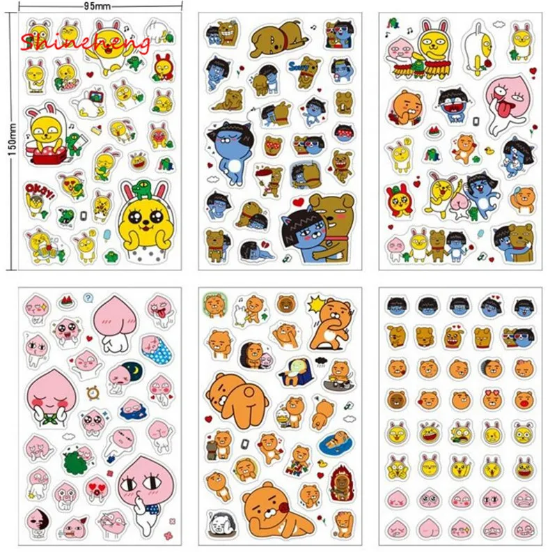blingird hot 6 teilelos korean kakao friends cute