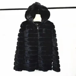 Women's Natural Mink Fur Coat with Hat, Detachable Jacket, Warm Sleeves, Leisure Fashion, European and American, New