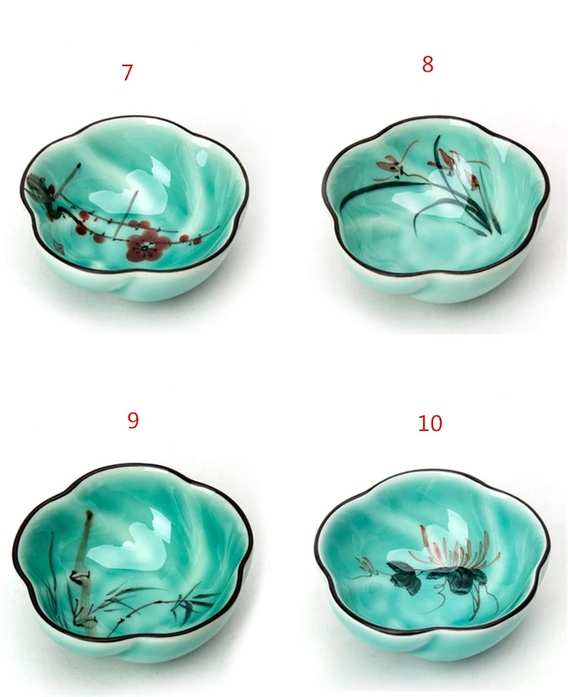 5 Chinese Tea Cup Ceramic Celadon Kung Fu Tea Set Drinkware Retro Gaiwan Teacup Blue And White Porcelain Coffee Cups Mug