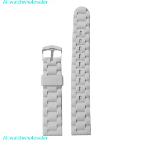 18mm Perfect White  Silicone Jelly Rubber UnisexWatch Band Straps WB1060B18JB