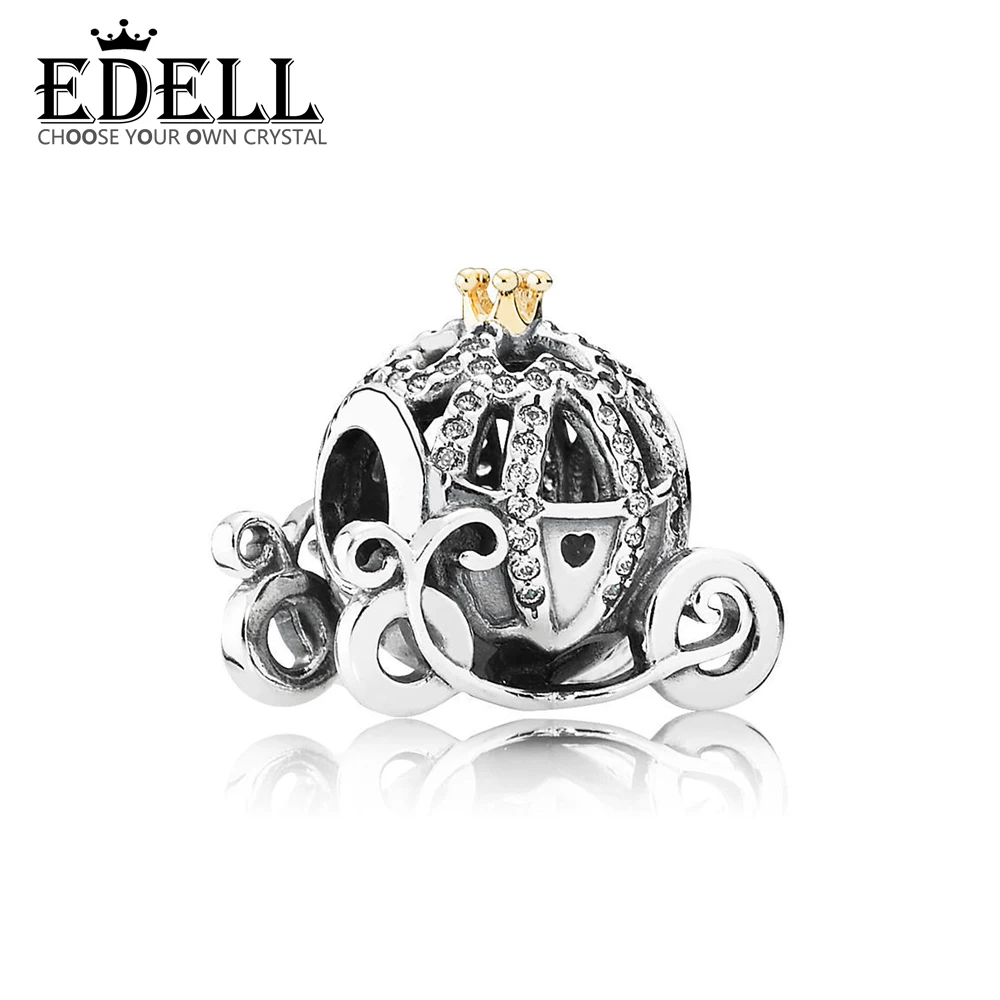 

EDELL 100% 925 Sterling Silver 1:1 Authentic 791573CZ Pompoen Koets Bracelet Original Women Jewelry For DIY Bracelet Bangle