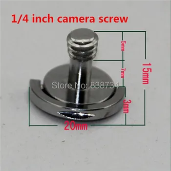 

10pcs 1/4 "*5mm 304 stainless steel folding D - Ring slotted flat head camera screw for camera tripod quick release plate