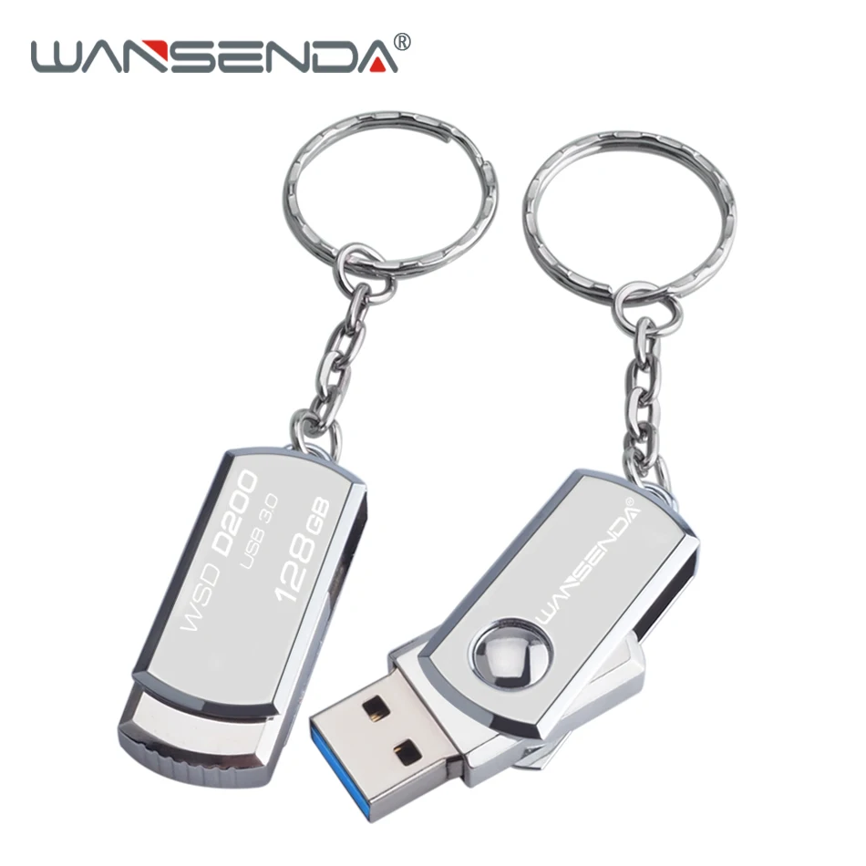 Fast speed USB 3.0 Usb flash drive 64GB 32GB Rotation pen drive with key chain 4GB 8GB 16GB pendrive Metal usb stick flash disk