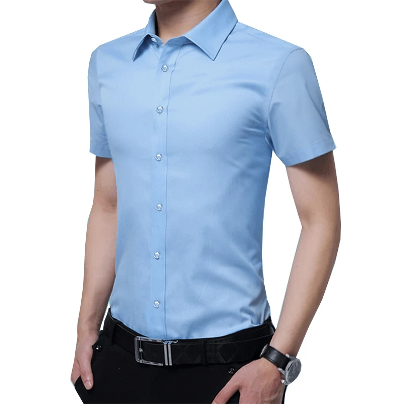 VISADA JAUNA, коллекция года, мужская рубашка с короткими рукавами, облегающие летние модные цветные костюмы, деловые костюмы для мальчиков, большие размеры, 8XL, N5095