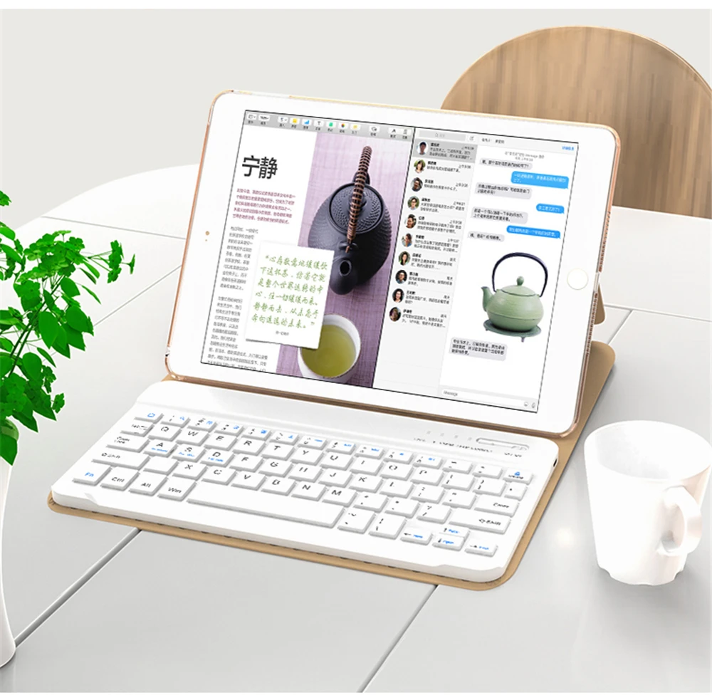Перезаряжаемая Беспроводная bluetooth-клавиатура для нового iPad 9,7 дюймов, умный чехол для пробуждения/сна, чехол-подставка для iPad Air 1 2