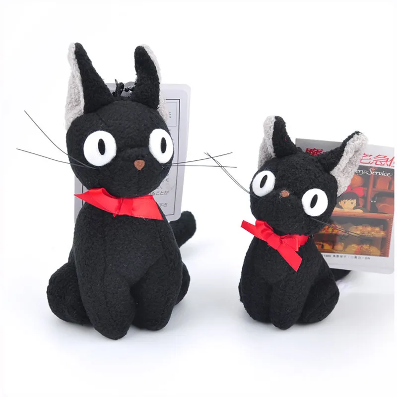 Kiki's Delivery Service Jiji Plush Toys Kawaii Japan Anime Black Cat Jiji Neko Plush Dolls Key Bag Pendants 10152530cm (5)