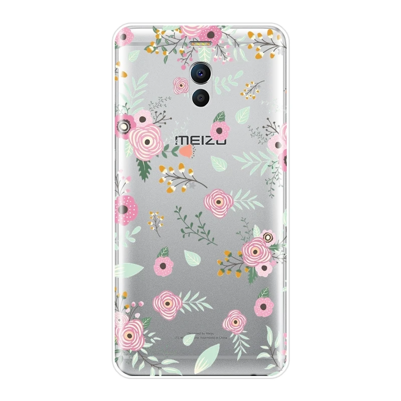 Чехол для телефона Meizu M2 M3 M5 M6 Note силиконовая Мягкая задняя крышка с цветочным