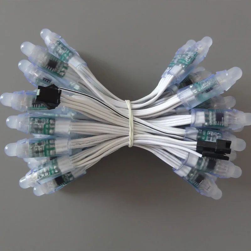100 шт. DC5V/DC12V белый провод 12 мм WS2811 IC RGB светодиодный модуль цифровой полный цвет 3pin