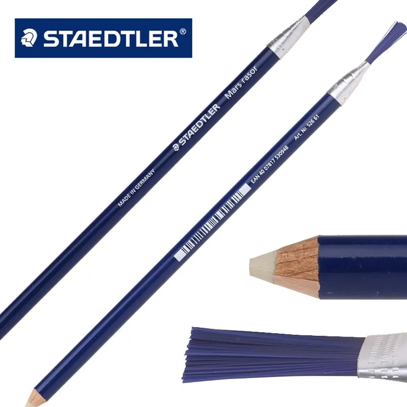 3 шт. Staedtler 526 61 Mars Rasor в форме карандаша резиновый ластик с кисточкой для точечного стирания канцелярские принадлежности для офиса и школы