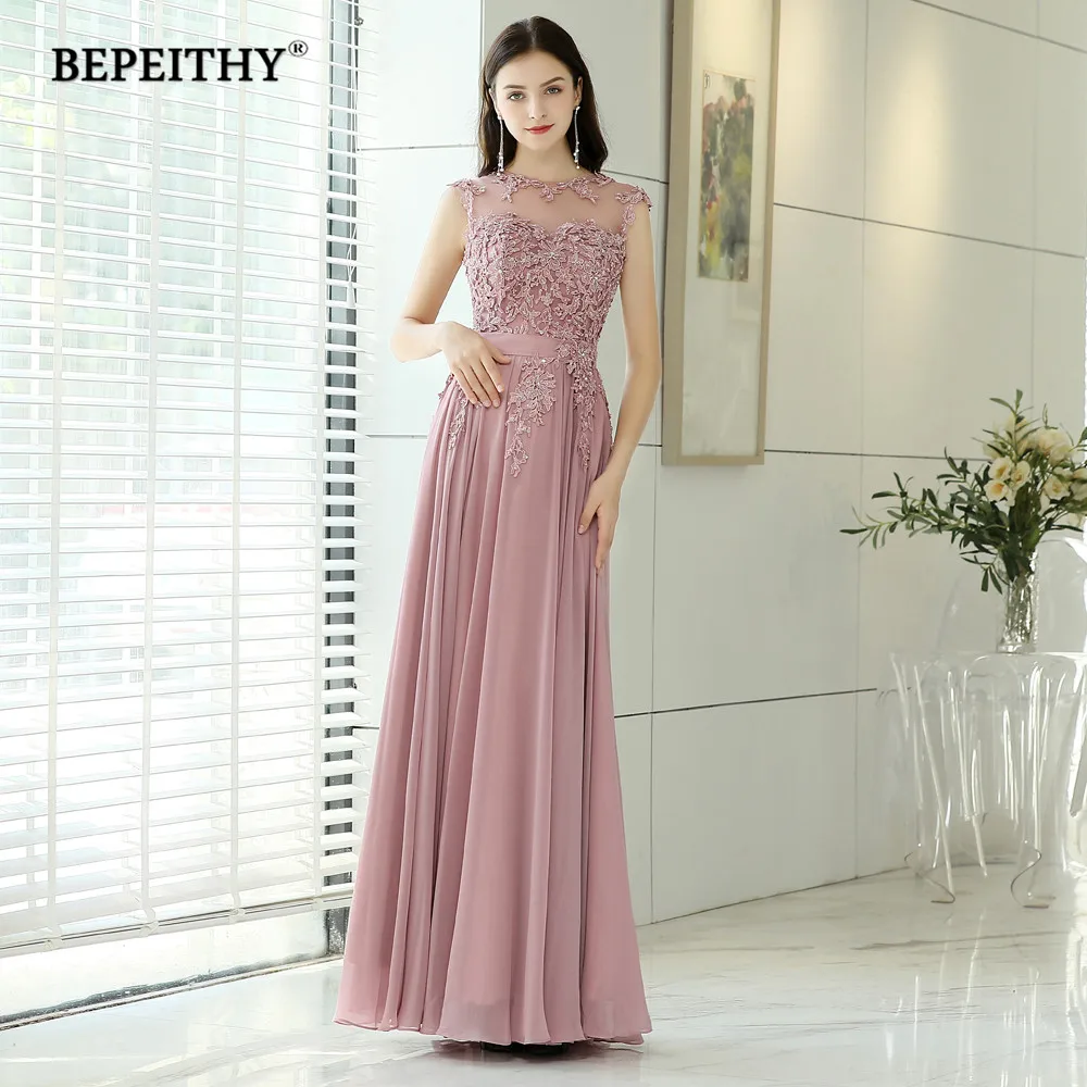 BEPEITHY розовые длинные вечерние платья Robe De Soiree винтажное выпускное платье с поясом vestido de festa вечерние платья