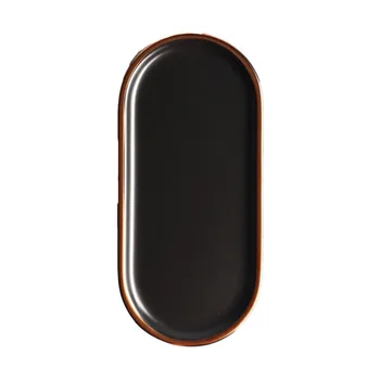 

Nordic Style Black Jewelry Tray Ceramics Storage Tray Snack Dessert Cake Steak Wobble Plate Tableware Decorative Ornaments Z577