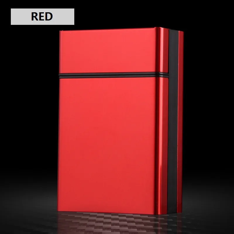 Коробка дыма из нержавеющей стали Портативный пакет 20 табак металлический портсигар держатель для табака компактный чехол контейнер для хранения с держателем - Цвет: red