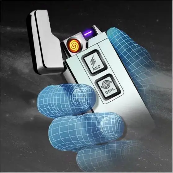 

Induction double fire dual-purpose USB charging lighter, electric heating wire and arc combination electronic cigarette lighter