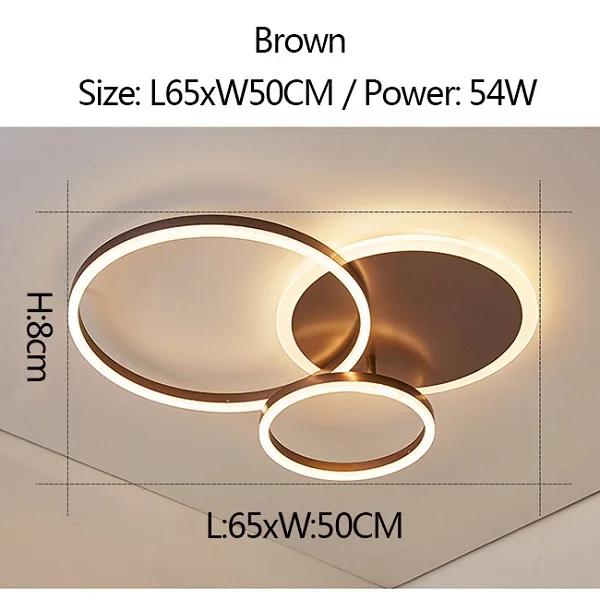 Коричневая/Белая светодиодная Люстра для гостиной, спальни, кухни, люстра Inddor, домашнее освещение, современная люстра, освещение lampadari - Цвет абажура: Brown L65xW50CM