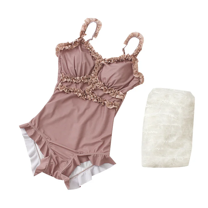 

Women One Piece Swimwear Bathing Suit Swimming Beachwear with Cover Up Summer Sexy Swimsuit 2019 Female Swim Suits Holiday Wear