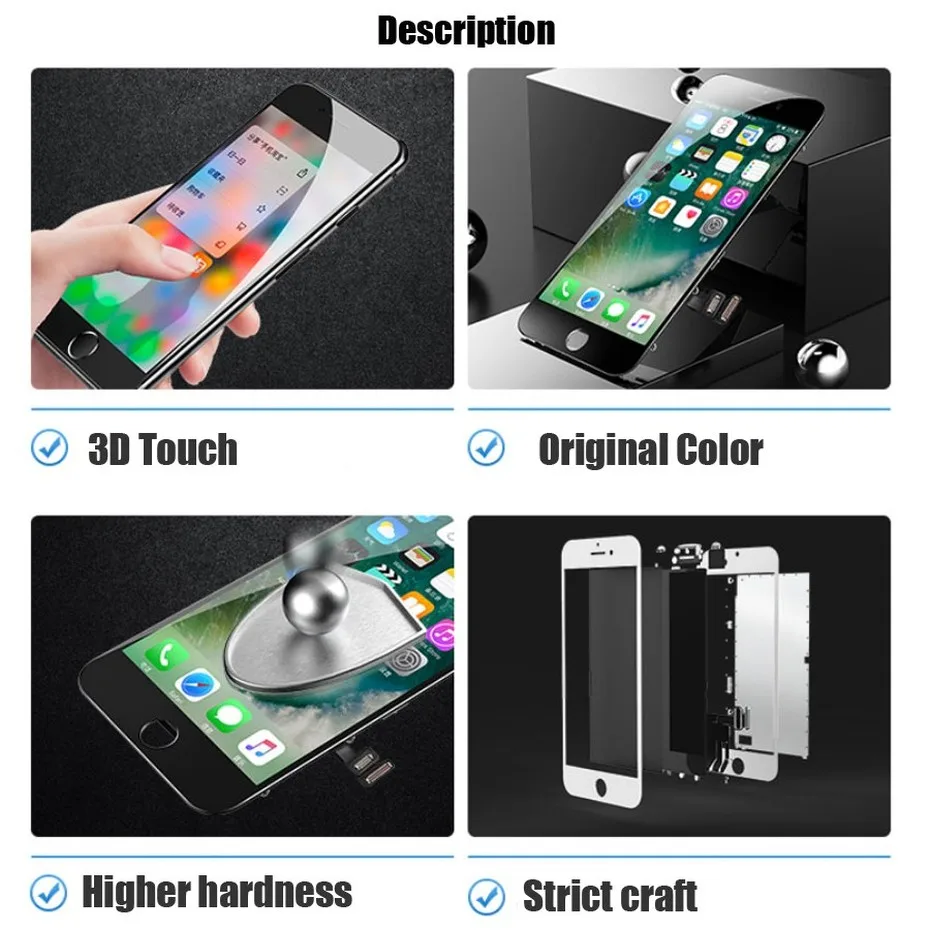 PINZHENG AAAA Quality LCD For iPhone 5s 8 6 6S 7 LCD Screen Display 3D Touch Replacment Screen For iPhone 6 6s Display With Tool (3)