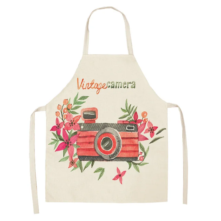 New Creative Simple Home Cotton Anime Plant Apron Anti-dirty Oil Apron Kitchen Supplies