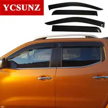 2014-2018 Coche Deflector De Viento Para Nissan Navara Frontier 2017 D23 Negro Ventana Visor Deflector Guard Para Nissan Navara Ycsunz