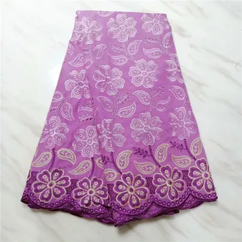 

African Cotton Swiss Voile stones pink Lace Fabric High Quality African Swiss Voile Lace In Switzerland For Wedding Party Dress