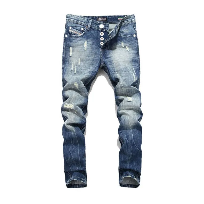 Famous Dsel Brand Fashion Designer Jeans Men Straight Dark Blue Color