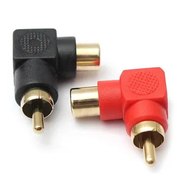 

1Pair 90 Degree RCA Right Angle Connector Plug Adapters Male To Female 90 Degree Elbow Audio Adapter