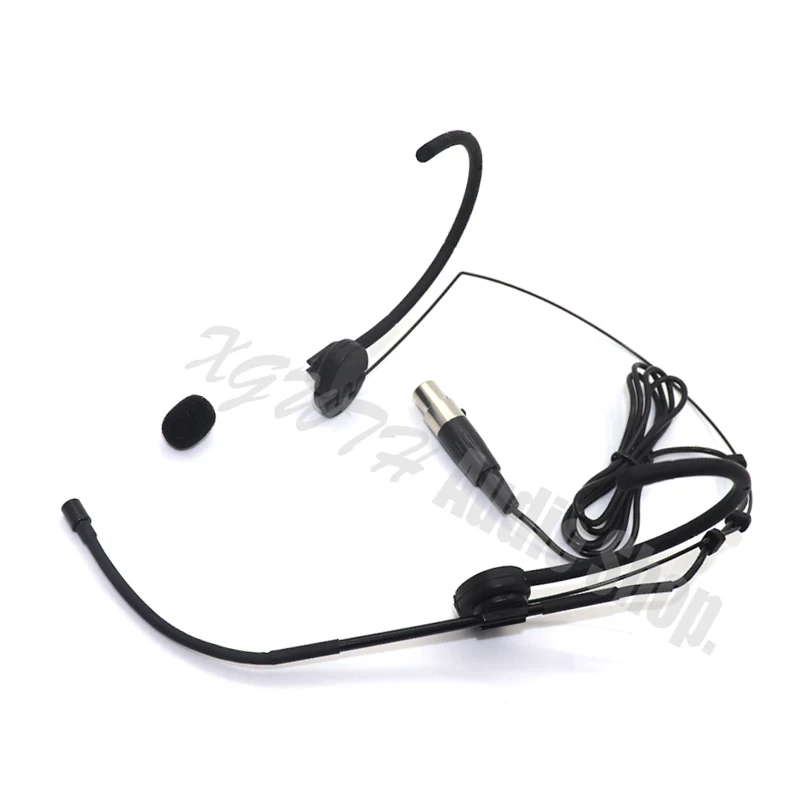 Xgwth Black Dual Ear Hook Mic Headworn Headset Microphone For XLR 3PIN TA3F Plug AKG Samson Wireless Body-Pack Transmitter