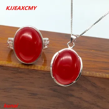 

KJJEAXCMY boutique jewels 925 set of pure natural red jade with the bride's jewelry necklace.