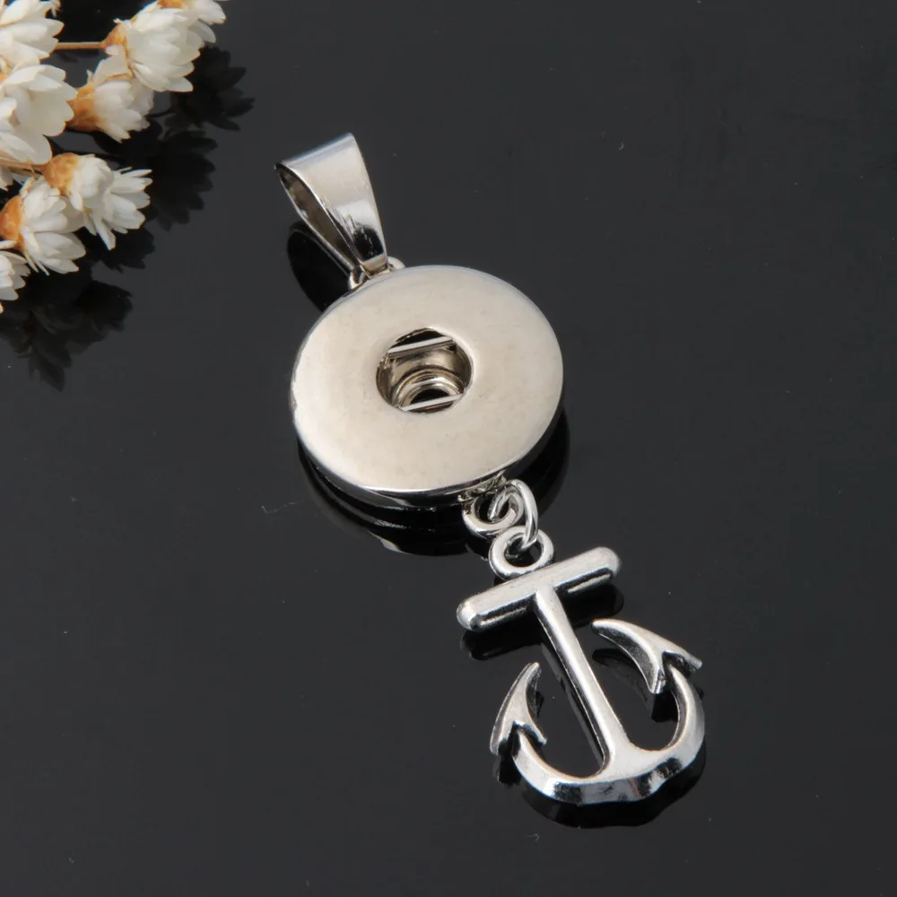 JACK88 Wholesale 5pcs/lot Anchor Choker Snap Pendant Jewelry Alloy