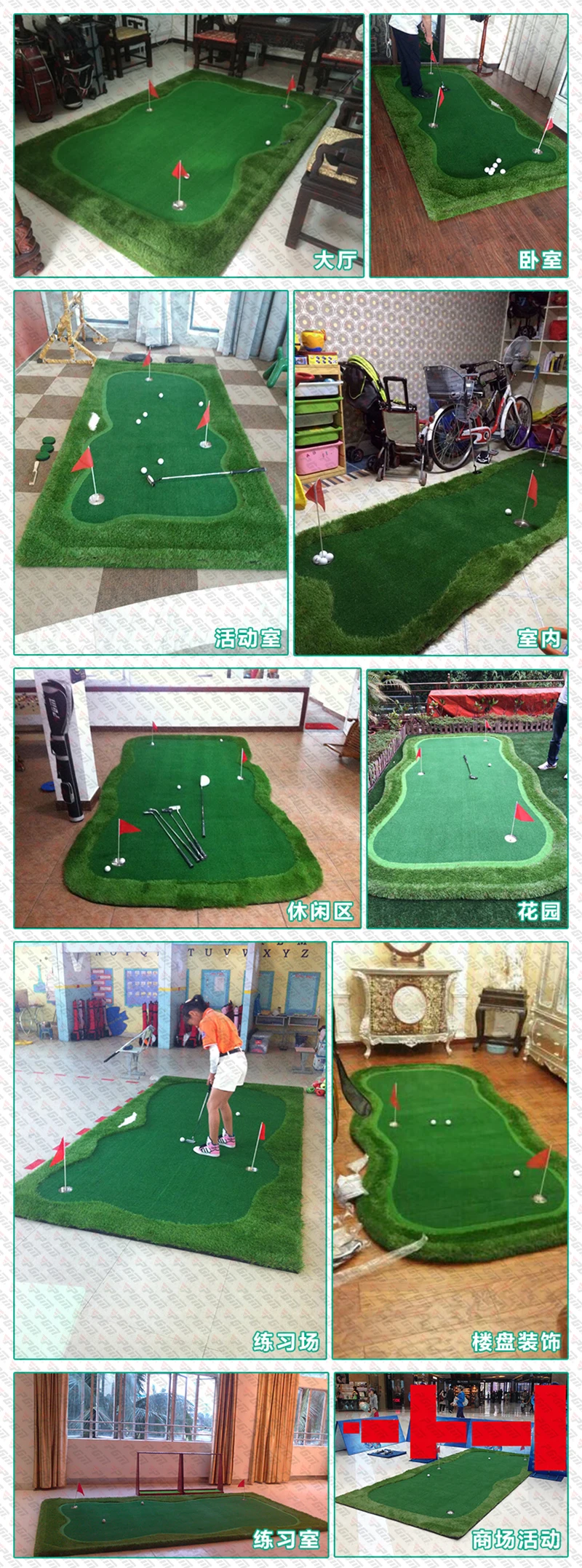 PGM 3.3ft*9.84ft Indoor Golf Putting Green Trainer Golf Putting Mat Artificial Turf Golf Putting Training Aids Equipment