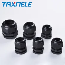 10 шт. M25 M27 M30 M32 M36 M40 черный нейлон кабельные вводы суставов IP68 пластиковая кабельная фиксированная головка
