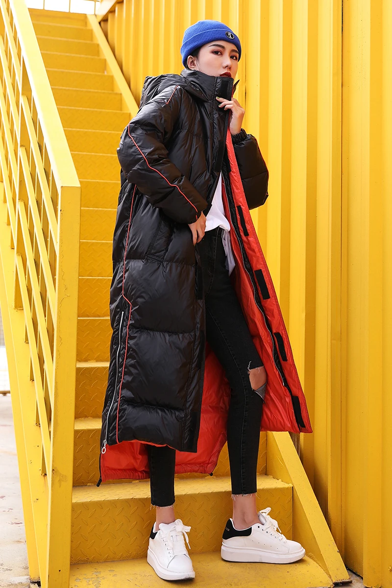 Зимняя куртка X-long, плюс размер, пальто для женщин, Свободные теплые парки с капюшоном, уплотненный пуховик, хлопковая одежда, женская верхняя одежда 878