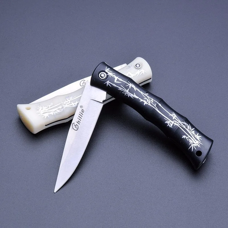 Plastic handle Folding Pocket knife survive camp Knives combat self defence fruit pocket outdoor