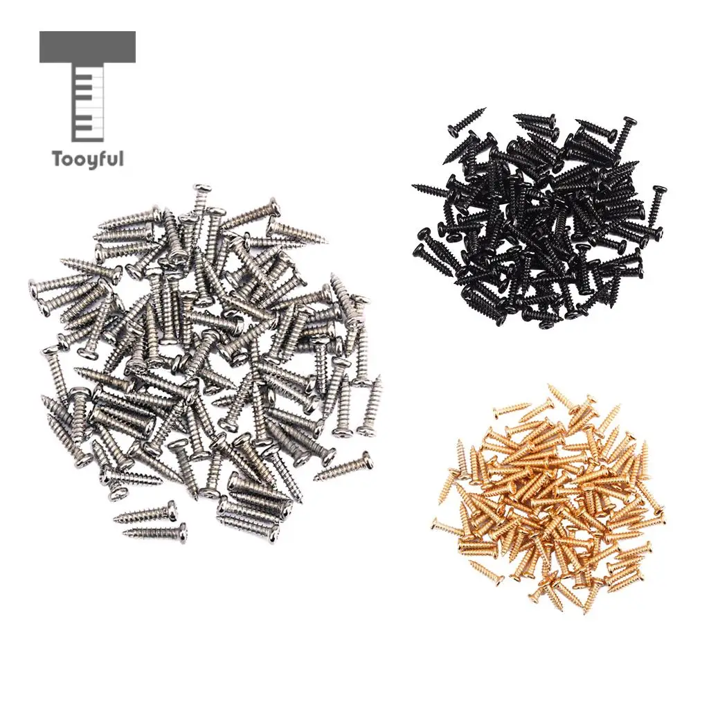 Tooyful 100 Pieces Iron Tuning Peg Tuner Mounting Screws for Guitar Bass Ukulele Mandolin Universal Parts 11 x 2.2mm