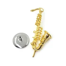 1:6 кукольный домик Миниатюрный металлический музыкальный инструмент модель сцены аксессуары кукольные домики труба саксофон+ база украшения дома