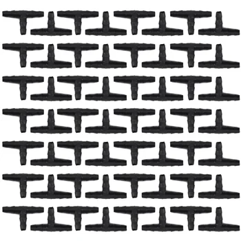 

50pcs Plastic Tee Joint Hoses Coupling Connector Irrigation Drip System For4/7mm Great For Plant Irrigation System