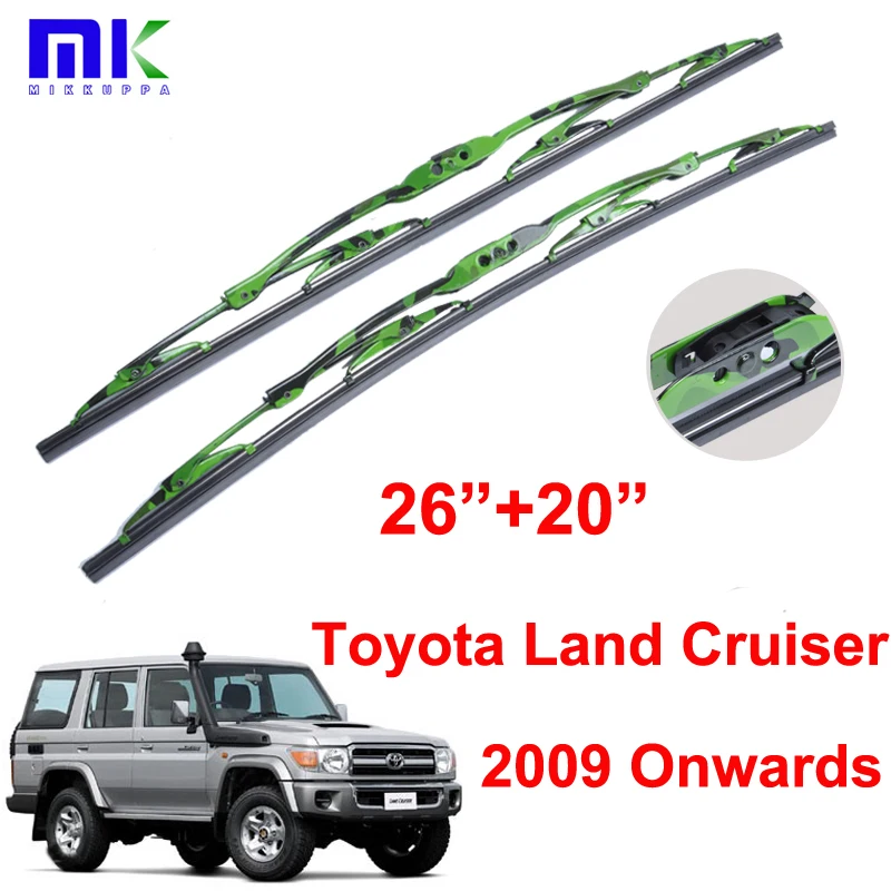 26"+20" Pair Wiper Blades For Toyota Land Cruiser 2009 Onwards Metal