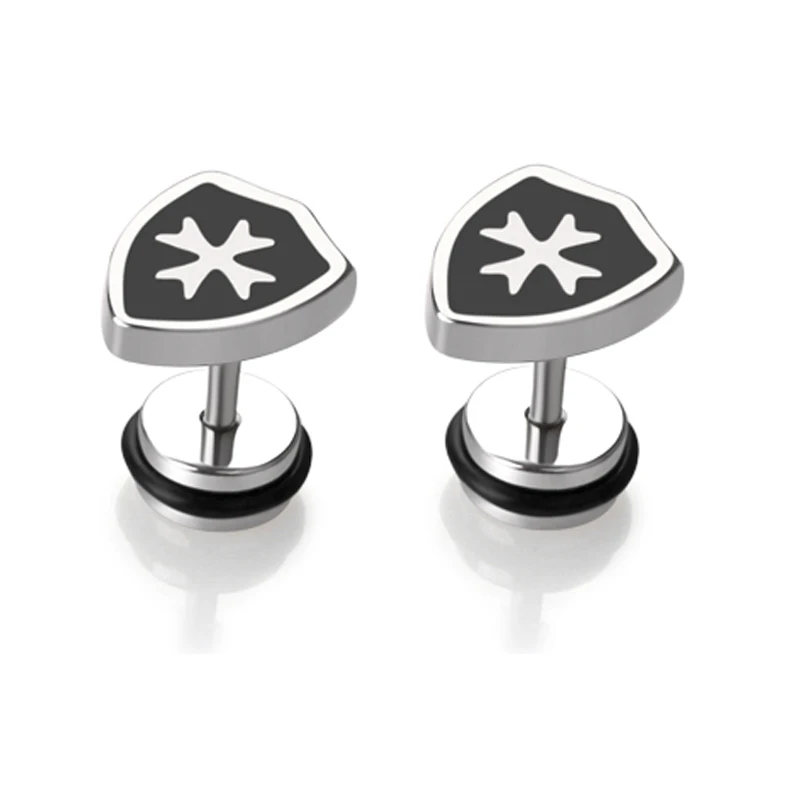 Мужские и женские модные серьги щит серьги из нержавеющей стали пирсинг ювелирные изделия 1 пара