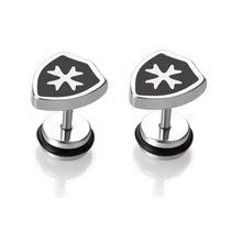 Мужские и женские модные серьги щит серьги из нержавеющей стали пирсинг ювелирные изделия 1 пара