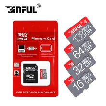 BiNFUL Fashion red memory card 32GB 64GB micro sd card SDHC/SDXC 8GB 4GB mini TF Card memory stick for Mobile Phone with adapter
