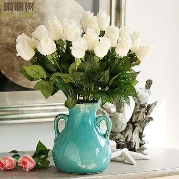 

Roll-up - hem gel rose silk flower artificial flower dining table flowers fashion quality artificial flowers 15 pcs /set