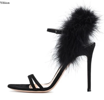 

Olomm New Fashion Women Sandals Sexy Thin High Heels Sandals Open Toe Elegant Black Party Dress Shoes Women US Plus Size 5-15