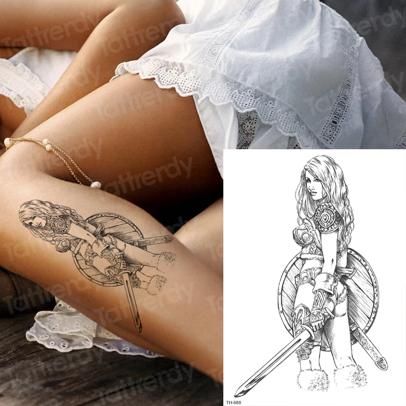 Временные татуировки, Самурайские татуировки, мужские татуировки на рукавах, эскизы тату, дизайн греческих богов, мифологические татуировки, черные, для мальчиков, Новинка