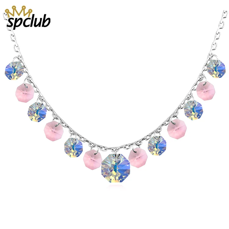 Эффектное ожерелье новые женские Роскошные Кристаллы от Swarovski Изысканная