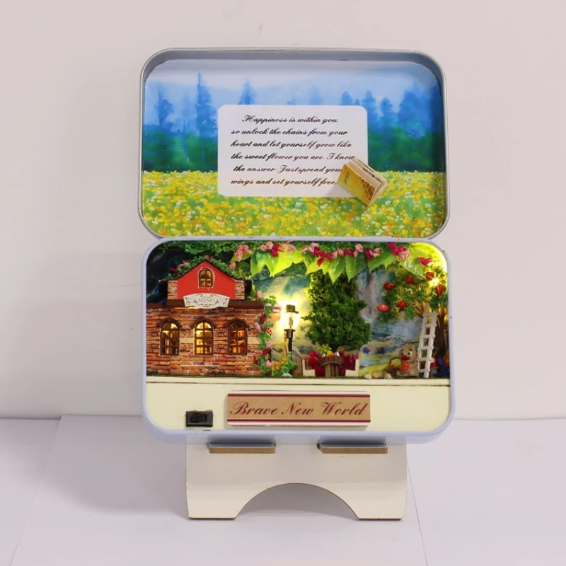 

Elegant DIY Doll House Box Theatre Nostalgic Theme Miniature Wooden Handmade Dollhouse Miniature Birthday Gift Friend